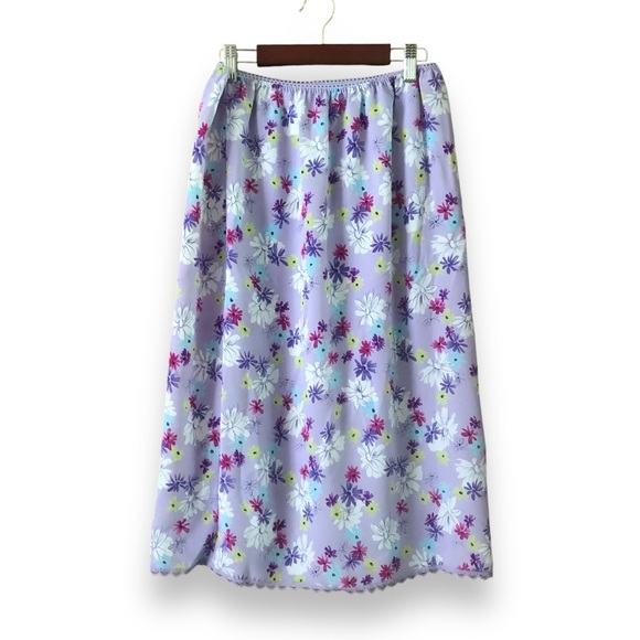 Vintage 90s Y2K jrs.com Purple Floral Slip Skirt NWT Size Juniors 11/12 - Picture 2 of 5